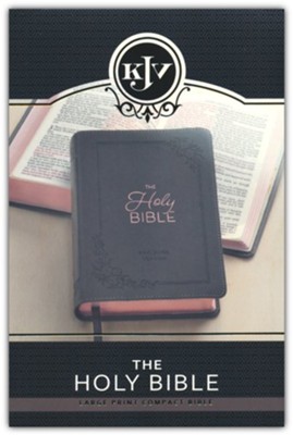 KJV Large-Print Compact Bible--soft leather-look, charcoal ...