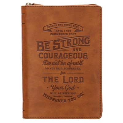Be Strong And Courageous Zip Journal  - 