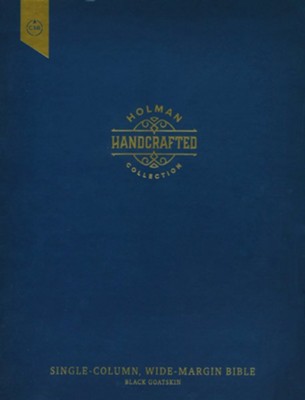 CSB Single-Column Wide-Margin Bible, Holman Handcrafted  Collection--premium goatskin leather, black  - 