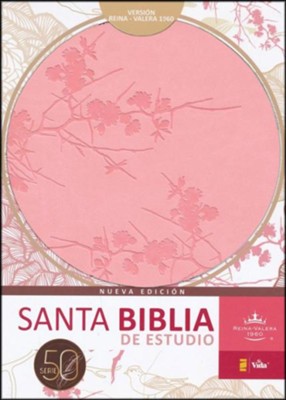 Biblia de Estudio RVR 1960 Serie 50, Piel Imit. Duotono Rosado  (RVR 1960 50 Series Study Bible, Imit. Leather Duotone Pink)  - 
