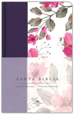 Biblia RVR 1960 letra grande tama&#241o manual (Handy Size Large Print Bible Hardcover Cloth with Blue Floral)  - 