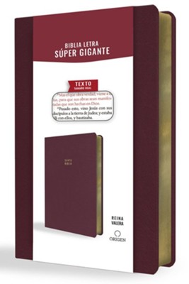 Biblia Reina Valera 1909 letra s&#250per gigante, s&#237mil piel vinotinto (Super Giant Print, Burgundy, Leathersoft)  - 