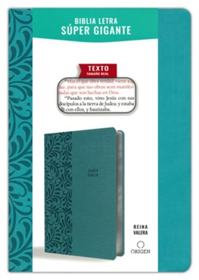 Biblia Reina Valera 1909 letra s&#250per gigante, s&#237mil piel aguamarina (Super Giant Print, Aquamarine, Leathersoft)  - 