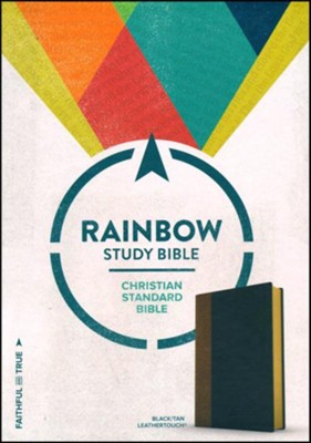 CSB Rainbow Study Bible, Black and Tan LeatherTouch  - 