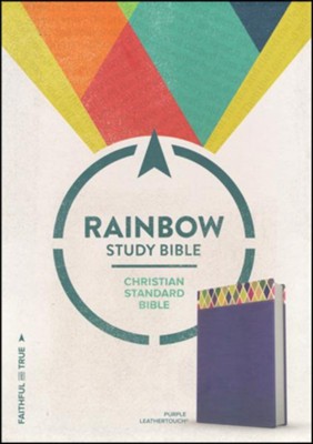 CSB Rainbow Study Bible, Purple LeatherTouch  - 
