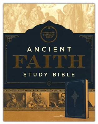CSB Ancient Faith Study Bible--soft leather-look, navy blue  -     Edited By: Holman Bible Staff
