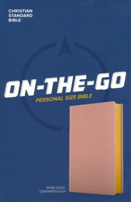 CSB Personal-Size On-The-Go Bible--soft leather-look, rose gold  - 