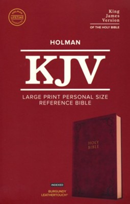 KJV Large-Print Personal-Size Reference Bible--soft leather-look, burgundy (indexed)  - 