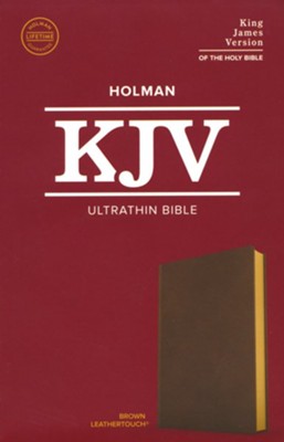 KJV Ultrathin Bible--soft leather-look, brown  - 