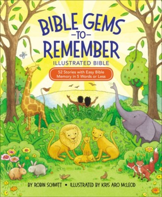 Bible Gems to Remember Illustrated Bible: 52 Stories with Easy Bible Memory in 5 Words or Less  -     By: Robin Schmitt
    Illustrated By: Kris Aro McLeod
