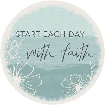 Each Day With Faith Round Car Coaster  - 