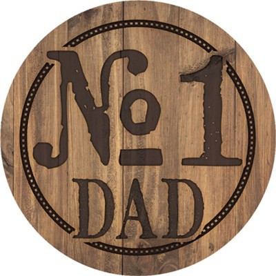 Wood #1 Dad Round Car Coaster  - 