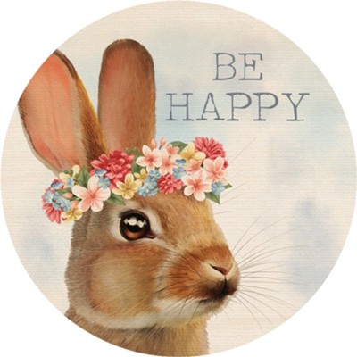 Be Happy Bunny Car Coaster  - 