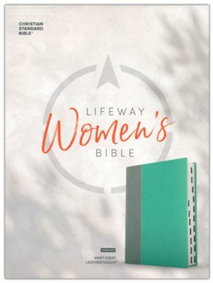CSB Lifeway Women's Bible--soft leather-look, gray/mint (indexed)  - 