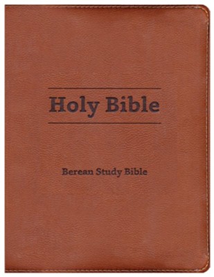 Berean Study Bible--soft leather-look, tan  - 