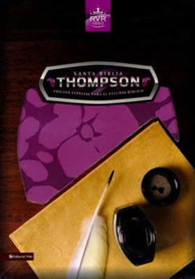 Santa Biblia Thompson RVR 1960, Piel Fabricada, Rosado/ Morado (Thompson Imitation Leather Pink/Purple)  - 