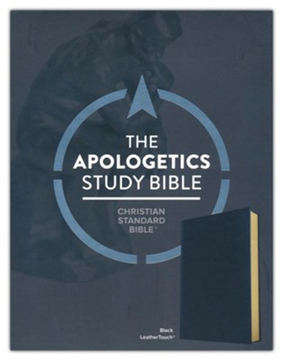 CSB Apologetics Study Bible--soft leather-look, black  - 