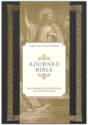 CSB Adorned Bible--cloth-over-board, charcoal  - 