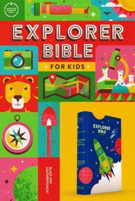 CSB Explorer Bible for Kids, Blast Off--LeatherTouch    - 
