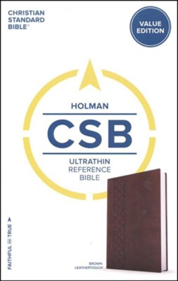 CSB Ultrathin Reference Bible, Brown LeatherTouch Value Edition  - 
