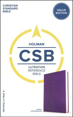 CSB Ultrathin Reference Bible, Purple LeatherTouch Value Edition  - 