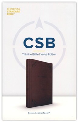 CSB Thinline Bible, Value Edition--soft leather-look, brown  - 