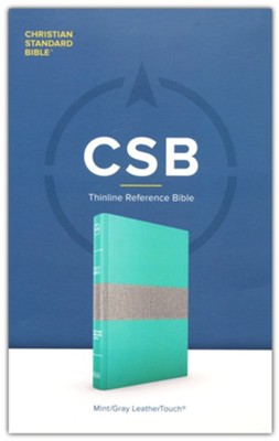 CSB Thinline Reference Bible--LeatherTouch, mint/gray  - 