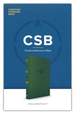 CSB Thinline Reference Bible--soft leather-look, olive  - 