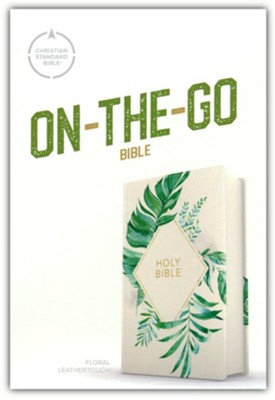 CSB On-the-Go Bible--soft leather-look, white floral textured  - 
