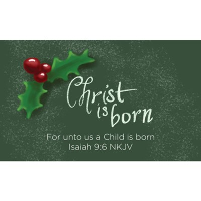 Christmas Scripture Cards, Christ is Born, Isaiah 9:6, Pack of 25: Pass along scripture cards - Christianbook.com