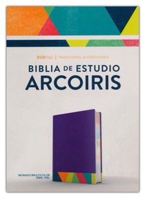 RVR 1960 Biblia de Estudio Arcoiris, morado/multicolor piel imit.  (RVR 1960 Rainbow Study Bible, Purple/Multic. LeatherTouch)  - 