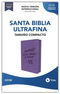 Santa Biblia NVI, Texto revisado 2022, Ultrafina, Tam. Compacto, Soft leather-look, Azul Lavanda   - 