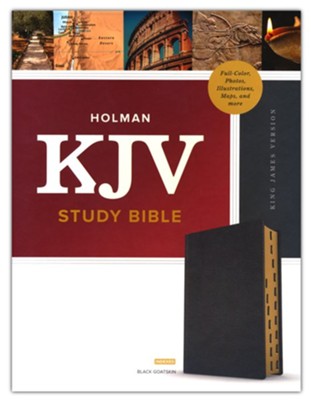 KJV Study Bible, Full-Color--premium leather, black (indexed)  - 