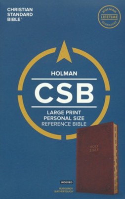 CSB Large-Print Personal-Size Reference Bible--soft leather-look, burgundy (indexed)  - 