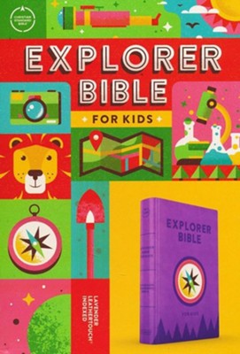 CSB Explorer Bible for Kids, Compass--soft leather-look, lavender (indexed)  - 
