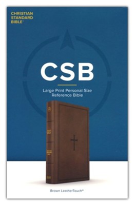 CSB Large Print Personal Size Reference Bible-- LeatherTouch, brown  - 