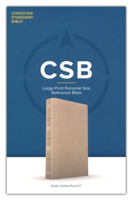 CSB Large Print Personal Size Reference Bible--soft leather-look, gold  - 
