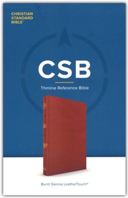 CSB Thinline Reference Bible--soft leather-look, burnt sienna  - 