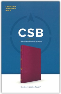 CSB Thinline Reference Bible--soft leather-look, cranberry  - 