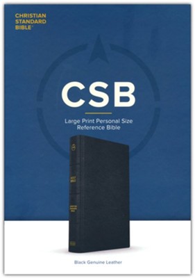 CSB Large Print Personal Size Reference Bible--genuine Leather Black ...