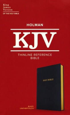 KJV Thinline Reference Bible--soft leather-look, black  - 