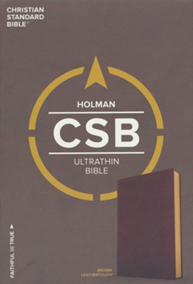 CSB Ultrathin Bible, Brown LeatherTouch  - 