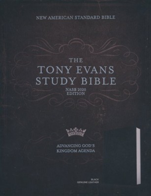 NASB Tony Evans Study Bible, Black Genuine Leather  - 