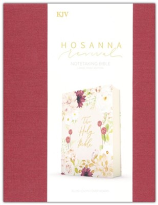 KJV Notetaking Bible, Large Print Hosanna Revival Edition, Blush Cloth-Over-Board  -     By: Holman Bible Publishers
