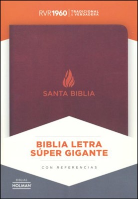 Biblia RVR 1960 Letra Super Gigante, Piel Fab. Marron  (RVR 1960 Super Giant-Print Bible, Bon. Leather, Brown)  - 