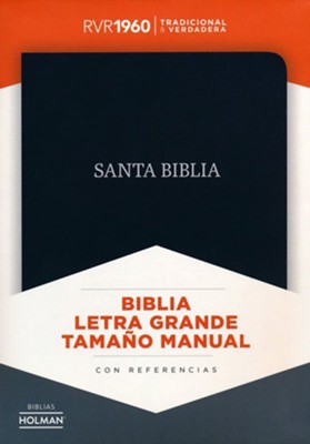 Biblia RVR 1960 Letra Gde. Tam. Manual, Piel Fabricada, Negro  (RVR 1960 Lge.Print Pers.Size Bible, Bon.Leather, Black)  - 