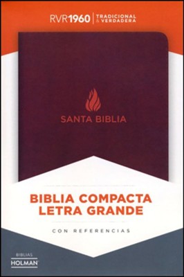 Biblia Compacta Letra Gde. RVR 1960, Piel Fab. Marron  (RVR 1960 Lge. Print Compact Bible, Bon. Leather, Brown)   - 