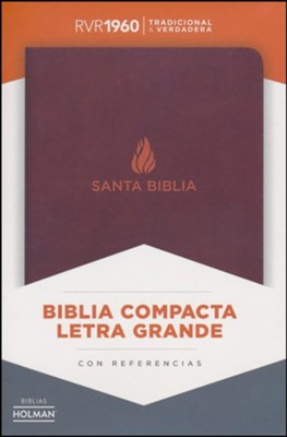 Biblia Compacta Letra Gde. RVR 1960, Piel Fab. Marron, Ind.  (RVR 1960 Lge.Print Compact Bible, Bon.Leather, Brown, Ind.)  - 