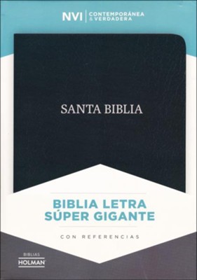 Biblia NVI Letra Super Gigante, Piel Fab. Negro, Ind.  (NVI Super Giant Print Bible, Bon. Leather, Black, Ind.)  - 