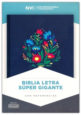 NVI Biblia Letra S&#250per Gigante, bordado sobre tela, Cloth over board  - 